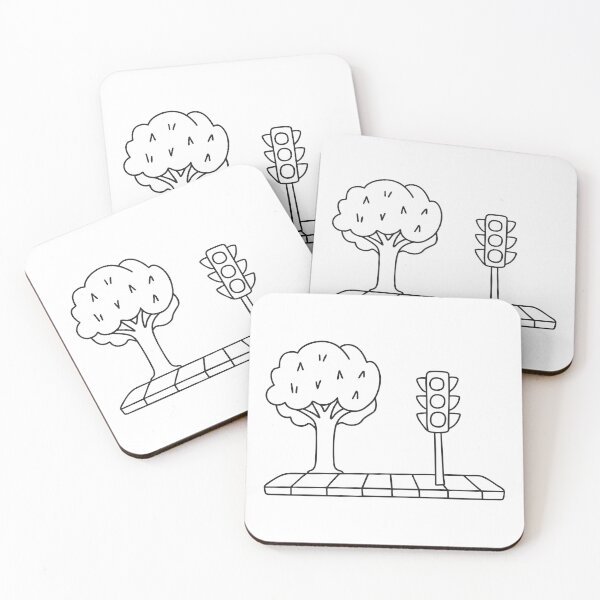 Item preview, A light signal standing beside a tree on the curb   designed and sold by rasagamastore.