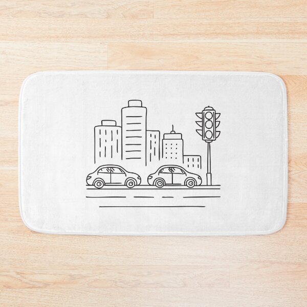 Item preview, A traffic light near parked cars on a city street   designed and sold by rasagamastore.