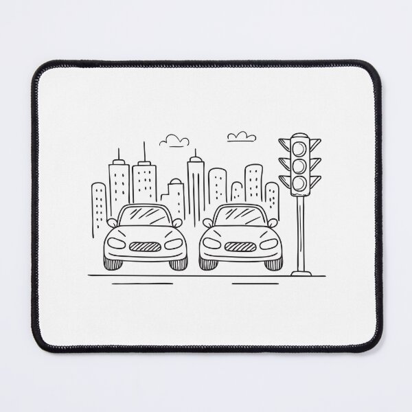 Item preview, A city traffic light beside rows of parked cars   designed and sold by rasagamastore.