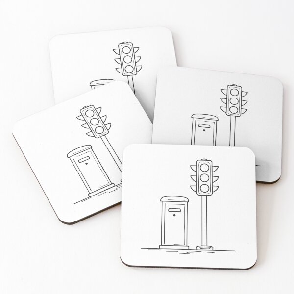 Item preview, A traffic light standing next to a public mailbox   designed and sold by rasagamastore.