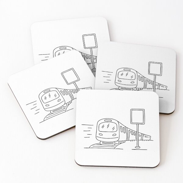 Item preview, A train arriving near a station sign and timetable   designed and sold by rasagamastore.