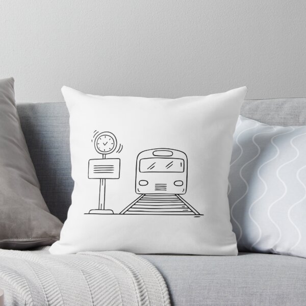 Item preview, A train pulling in by the station’s signage and board   designed and sold by rasagamastore.