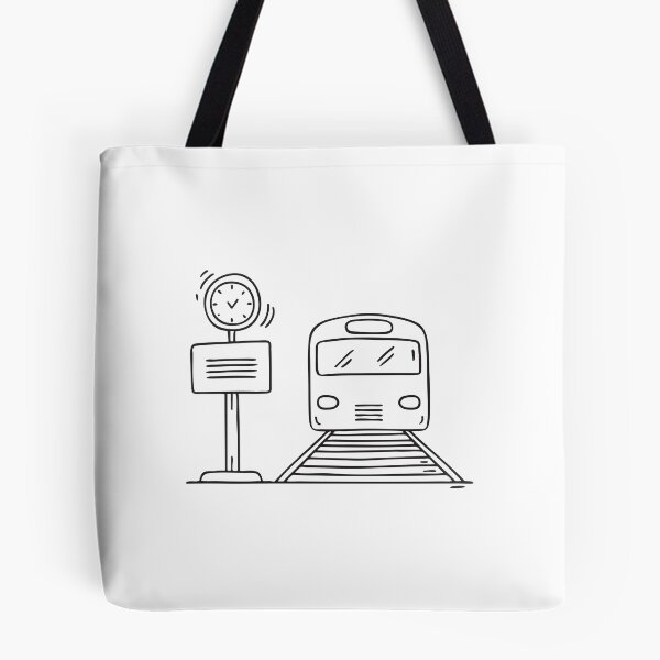 Item preview, A train pulling in by the station’s signage and board   designed and sold by rasagamastore.