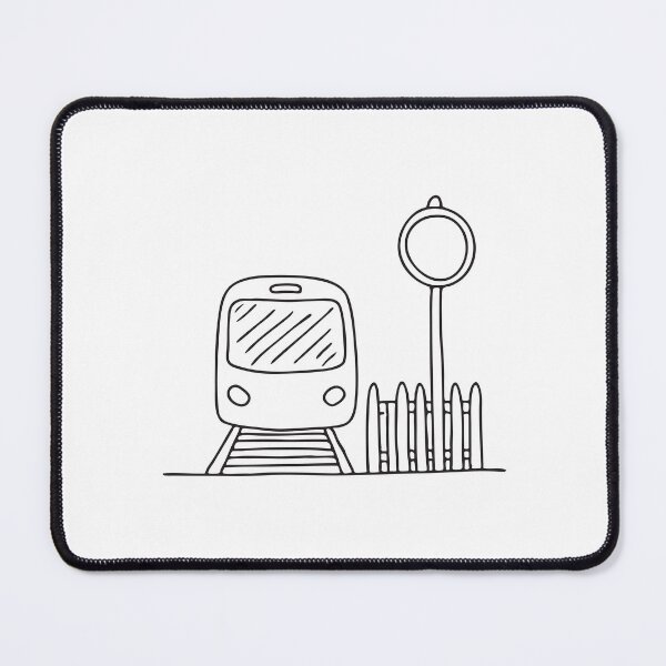 Item preview, A train beside a fence and signal post designed and sold by rasagamastore.