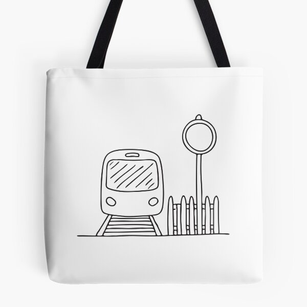 Item preview, A train beside a fence and signal post   designed and sold by rasagamastore.