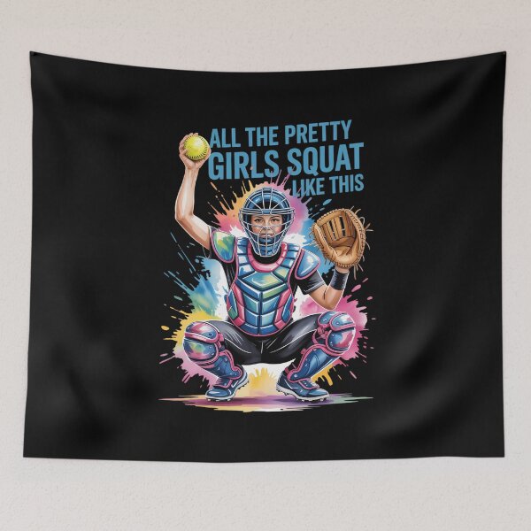 Item preview, Squat Funny Softball Catcher designed and sold by lilensgavadur.