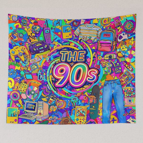 Item preview, The 90s – Colorful Retro Pop Art Illustration designed and sold by GlobalBoom.