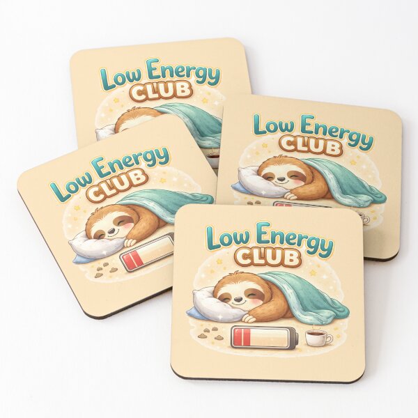 Item preview, Low Energy Club – Cute Tired Sloth Nap designed and sold by PunchDrop.