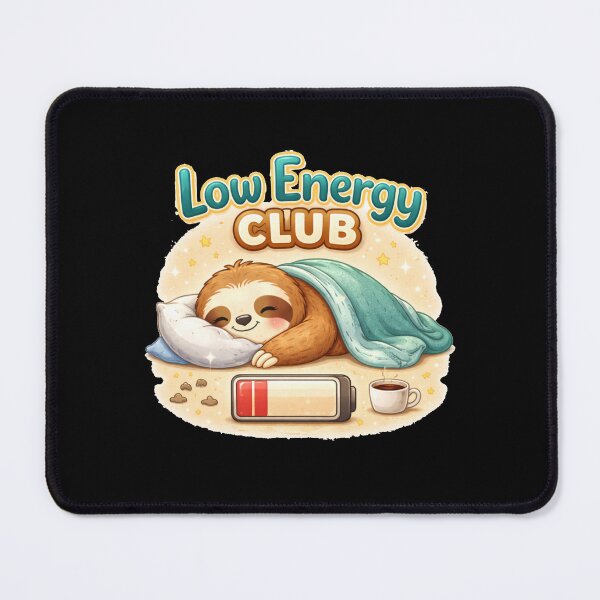 Item preview, Low Energy Club – Cute Tired Sloth Nap designed and sold by PunchDrop.