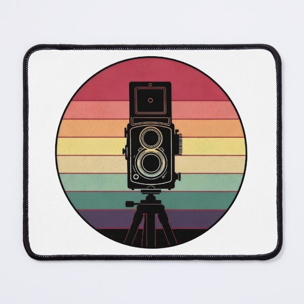 Item preview, Vintage TLR Camera Silhouette – Retro 70s Sunset Photographer Badge, Film Photography Art designed and sold by Luminari Creations.