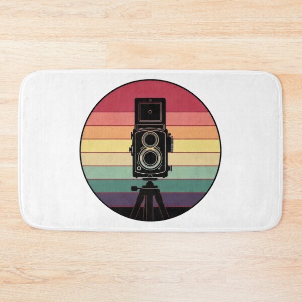 Item preview, Vintage TLR Camera Silhouette – Retro 70s Sunset Photographer Badge, Film Photography Art designed and sold by Luminari Creations.