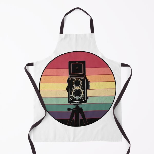 Item preview, Vintage TLR Camera Silhouette – Retro 70s Sunset Photographer Badge, Film Photography Art designed and sold by Luminari Creations.