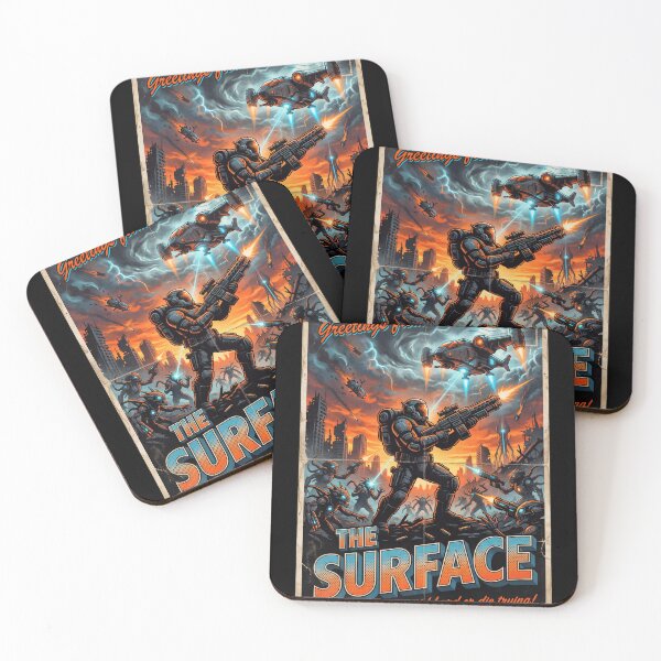 Item preview, Welcome to the Surface ARC Raiders Post Apocalyptic Underground Survivors Robots Raiders Stylized Shooter Ember Studios Fan Art Collage Poster T-Shirt Sticker Print Gift designed and sold by Senpaiwaves.