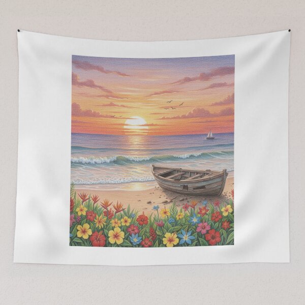Item preview, Tropical Sunset palm Beach Paradise designed and sold by Fateh-Kro ⭐⭐⭐⭐⭐.