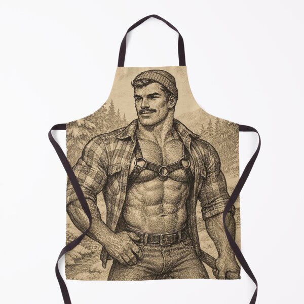 Item preview, Vintage 1940s Gay Hidden In The Woods Tom of Finland Tribute Lumberjack Graphic Design designed and sold by ItsAKinkThing.