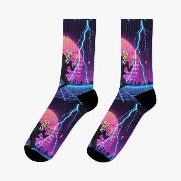 Item preview, One Piece - Vinsmoke Sanji - Futuristic Retro 80s Style Action designed and sold by AnimeShin.