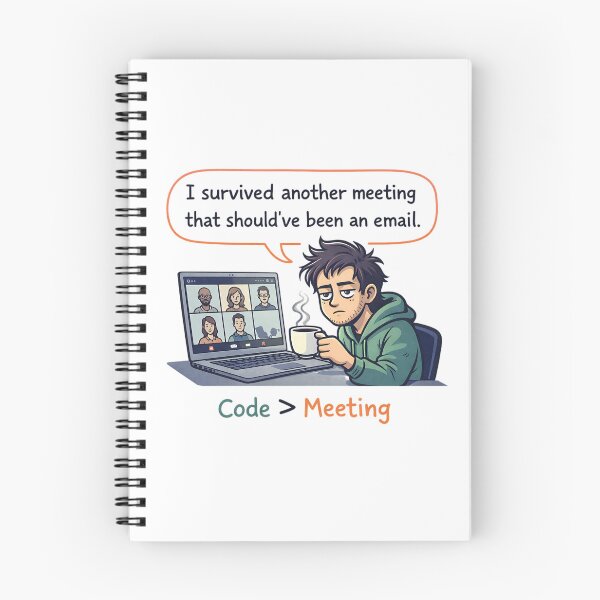 Item preview, Code > Meeting – Funny Programmer Anti-Meeting T-Shirt designed and sold by SoulenCify.