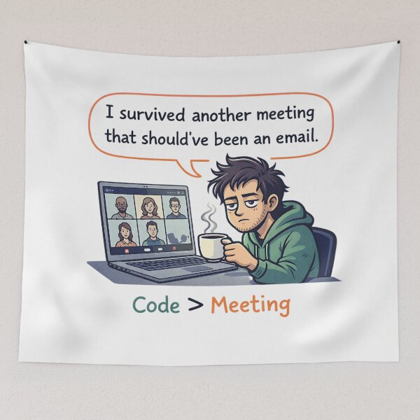 Item preview, Code > Meeting – Funny Programmer Anti-Meeting T-Shirt designed and sold by SoulenCify.