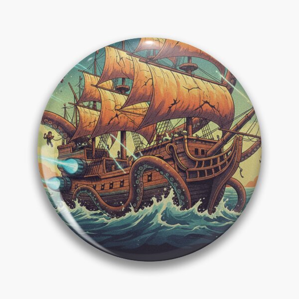 Item preview, Galactic Kraken vs. Steampunk Pirate Galleon designed and sold by Patternomania.