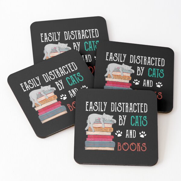 Item preview, Easily Distracted By Cats And Books Funny Cat Book Lover designed and sold by keatnybolho.