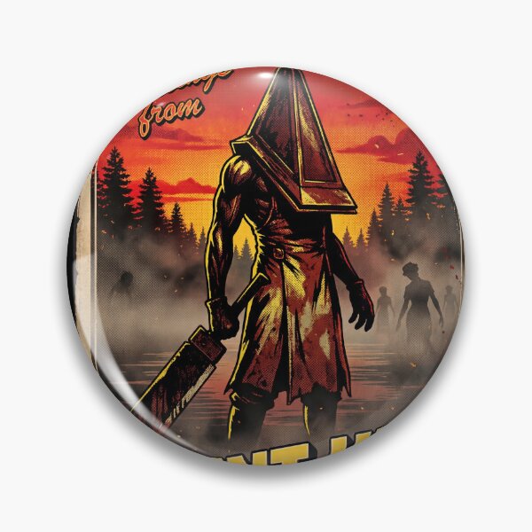 Item preview, Greetings From Pyramid Head Silent Hill 2 Remake Horror Monster Great Knife Red Pyramid Thing Executioner Blue Creek Apartments Lake Toluca Prison Boss Fight Symbolic Fan Art Collage designed and sold by Senpaiwaves.