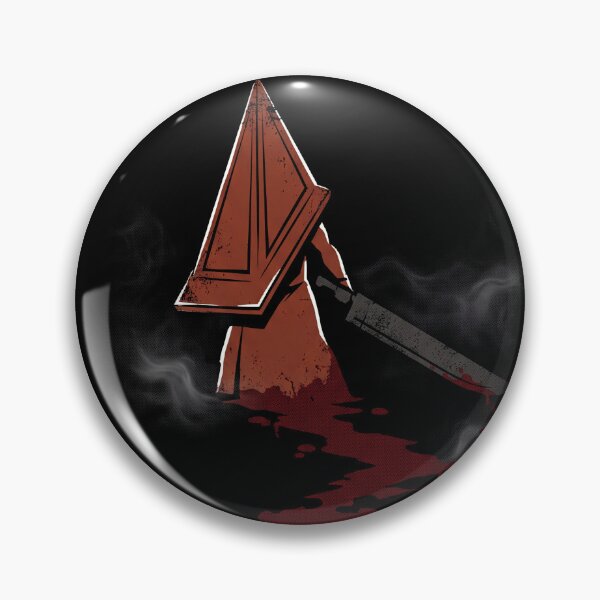 Item preview, Cute Minimalist Pyramid Head Silent Hill 2 Remake Horror Monster Great Knife Red Pyramid Thing Executioner Blue Creek Apartments Lake Toluca Prison Boss Fight Symbolic Fan Art Collage designed and sold by Senpaiwaves.