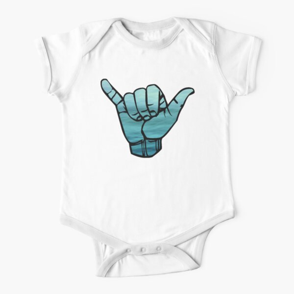 Ocean Bluse Hang Loose Short Sleeve Baby One-Piece