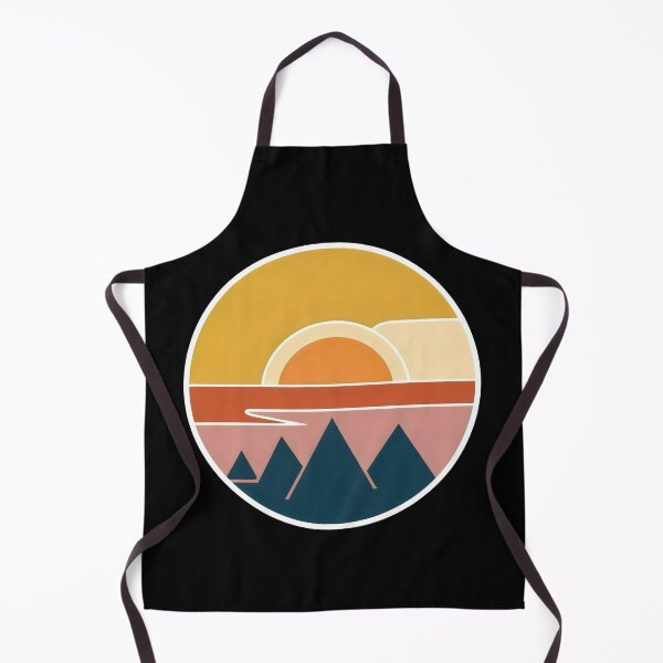 Item preview, Geometric Mountain Sunset Circle – Retro 70s Minimalist Landscape Badge, Modern Outdoor Art designed and sold by Luminari Creations.