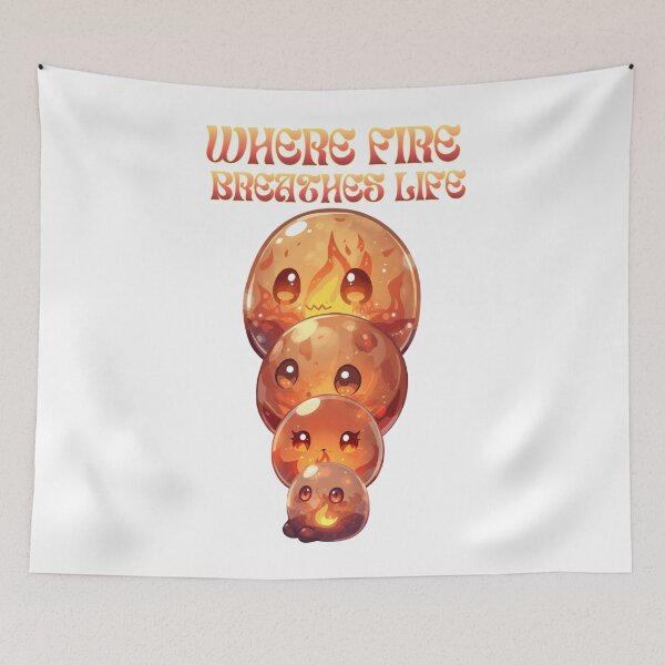 Item preview, Where Fire Breathes Life – Cute Elemental Fire Slime Family designed and sold by Monzora.