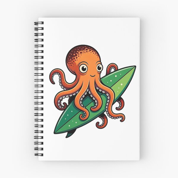 Item preview, Surfing Octo - Cute Octopus Riding Waves Sticker designed and sold by octozap.