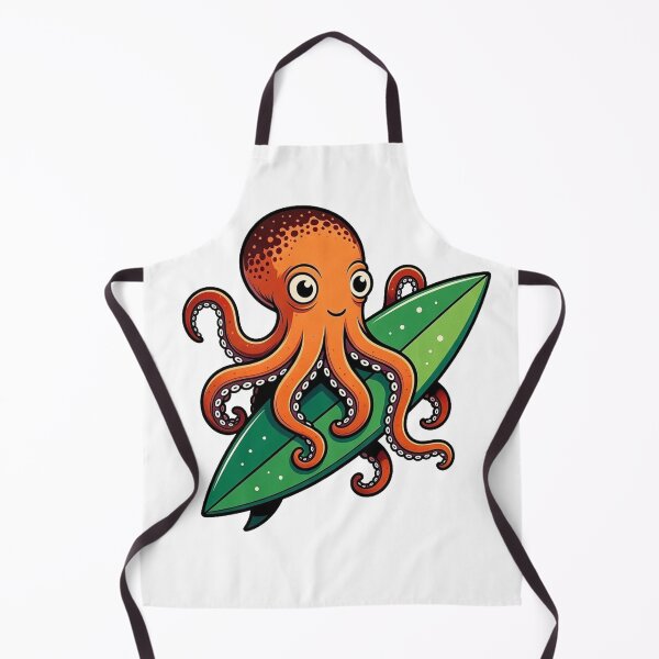 Item preview, Surfing Octo - Cute Octopus Riding Waves Sticker designed and sold by octozap.