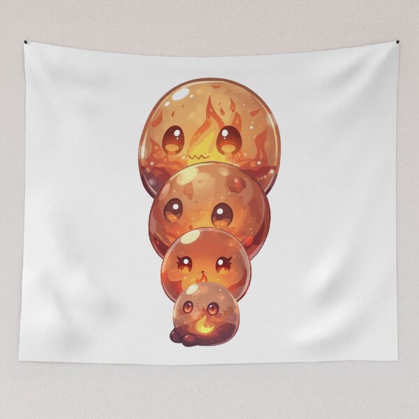 Item preview, Where Fire Breathes Life – Cute Elemental Fire Slime Family designed and sold by Monzora.