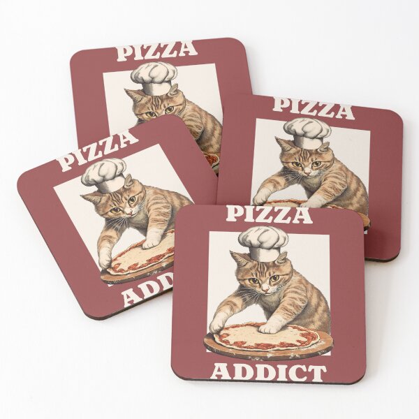 Item preview, PIZZA ADDICT Cute Cat designed and sold by JusTiceT-shirts.