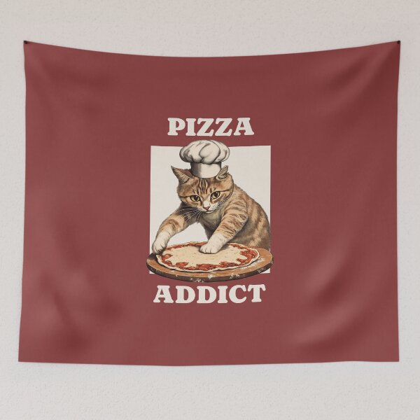 Item preview, PIZZA ADDICT Cute Cat designed and sold by JusTiceT-shirts.
