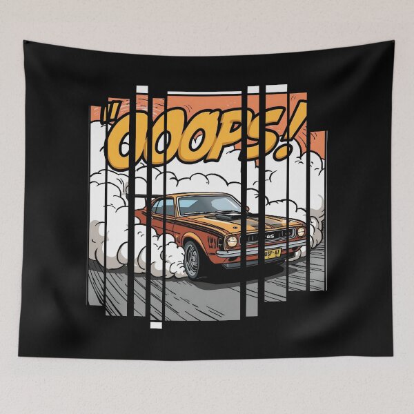 Item preview, Sports car doing burnout, smoke spelling Oops 2 designed and sold by Neon G.