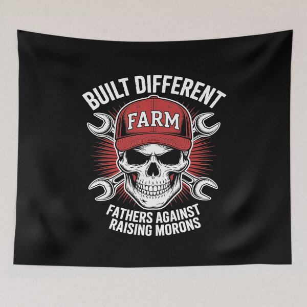 Item preview, Built Different Fathers Against Raising Morons Skull  designed and sold by InspiredFoul.