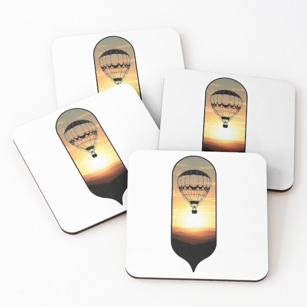 Item preview, Vintage Hot Air Balloon Silhouette – Retro 70s Sunset Sky Adventure Badge designed and sold by Luminari Creations.