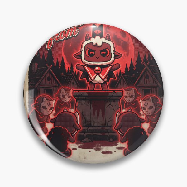 Item preview, Greetings From The Cult Cult of the Lamb Cute Horror Lamb Leader Followers Rituals Indoctrination Dark Wood Crown Fan Art Collage Poster T-Shirt Sticker Print Gift designed and sold by Senpaiwaves.