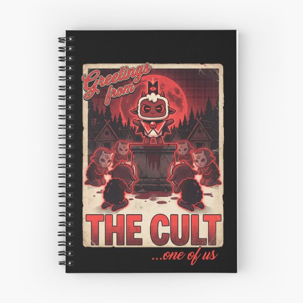 Item preview, Greetings From The Cult Cult of the Lamb Cute Horror Lamb Leader Followers Rituals Indoctrination Dark Wood Crown Fan Art Collage Poster T-Shirt Sticker Print Gift designed and sold by Senpaiwaves.