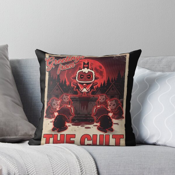 Item preview, Greetings From The Cult Cult of the Lamb Cute Horror Lamb Leader Followers Rituals Indoctrination Dark Wood Crown Fan Art Collage Poster T-Shirt Sticker Print Gift designed and sold by Senpaiwaves.