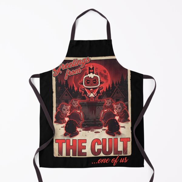 Item preview, Greetings From The Cult Cult of the Lamb Cute Horror Lamb Leader Followers Rituals Indoctrination Dark Wood Crown Fan Art Collage Poster T-Shirt Sticker Print Gift designed and sold by Senpaiwaves.