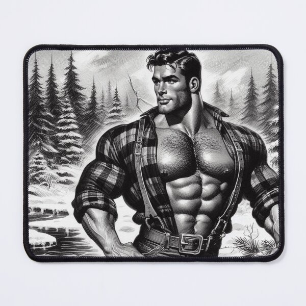 Item preview, Vintage 1940s Gay Style Tom of Finland Tribute Lumberjack Graphic Design designed and sold by ItsAKinkThing.