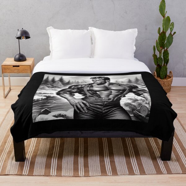 Item preview, Vintage 1940s Gay Style Tom of Finland Tribute Lumberjack Graphic Design designed and sold by ItsAKinkThing.