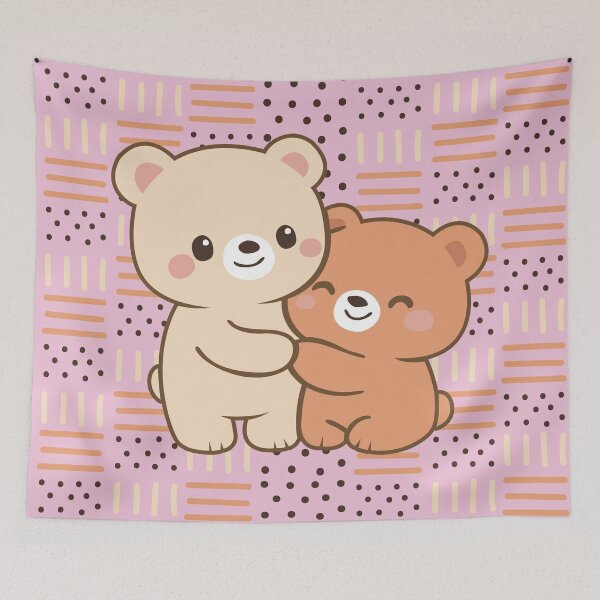 Item preview, Cute Bear Couple – Kawaii Illustration Sweet Love designed and sold by Wolagno.