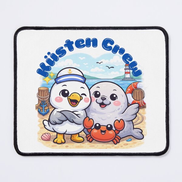Item preview, Coastal Crew – Cute maritime cartoon design with seagull, seal & crab designed and sold by Fies-und-Fein.