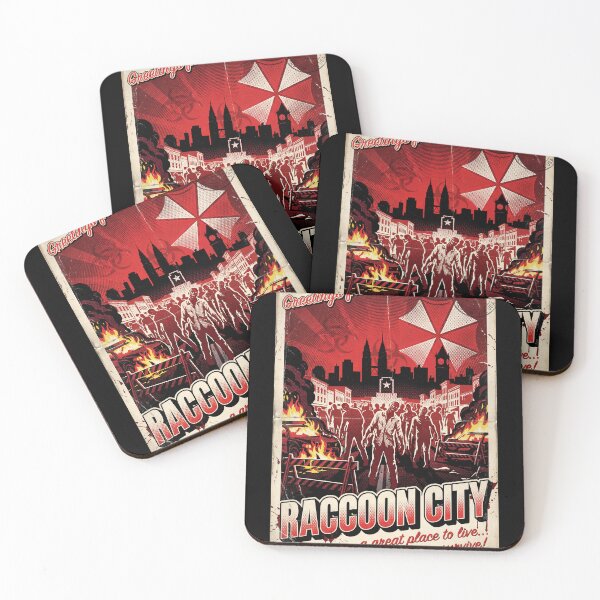 Item preview, Greetings from Raccoon City Resident Evil Horror Zombie Outbreak Umbrella Corporation RPD Police Station T-Virus Nemesis Leon Claire Jill Retro Vintage Postcard Style Fan Art Poster T-Shirt designed and sold by Senpaiwaves.