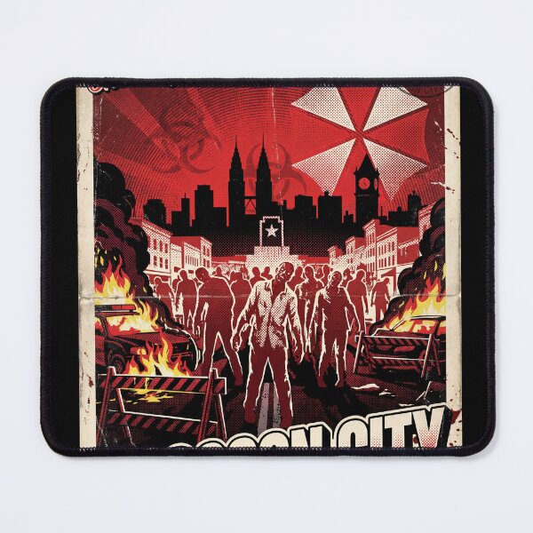 Item preview, Greetings from Raccoon City Resident Evil Horror Zombie Outbreak Umbrella Corporation RPD Police Station T-Virus Nemesis Leon Claire Jill Retro Vintage Postcard Style Fan Art Poster T-Shirt designed and sold by Senpaiwaves.