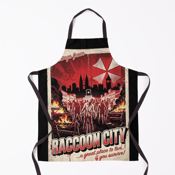 Item preview, Greetings from Raccoon City Resident Evil Horror Zombie Outbreak Umbrella Corporation RPD Police Station T-Virus Nemesis Leon Claire Jill Retro Vintage Postcard Style Fan Art Poster T-Shirt designed and sold by Senpaiwaves.
