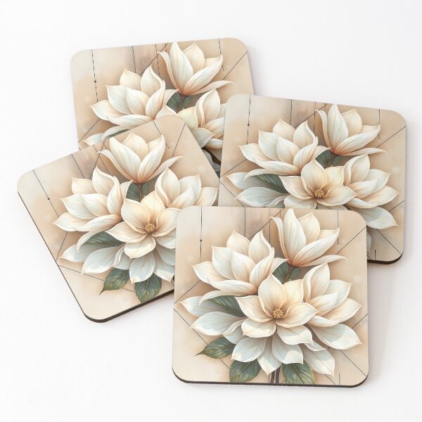 Item preview, Cream Magnolia Flowers, Abstract Art designed and sold by SolaoLab.