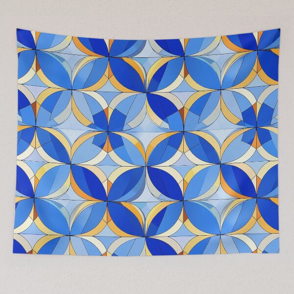 Item preview, Blue Stained Glass   - Abstract Geometric Shape Pattern - Gifts For Girls designed and sold by RoyalStarsPatts.